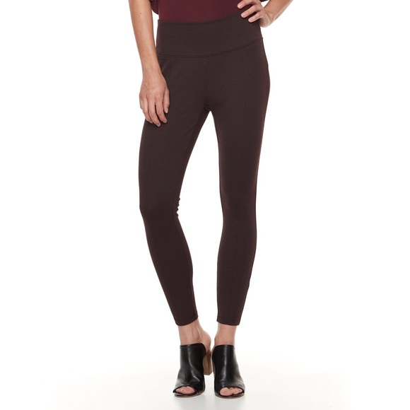 Apt 9 Burgundy Tummy Control Ponte 